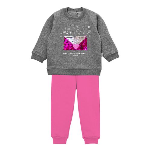 Conjunto jogging con estampa y lentejuelas reversibles