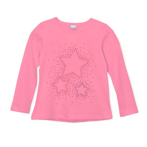 Remera con estampa "estrellas" y tachas