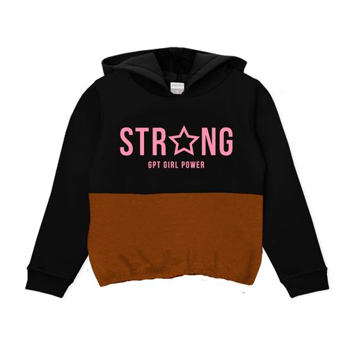 Buzo corto combinado con estampa "strong"