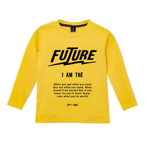 Remera con estampa "future" y tirillera