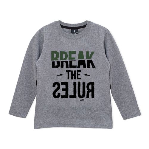 Remera con estampa "break the rules"