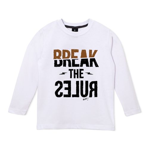 Remera con estampa "break the rules"