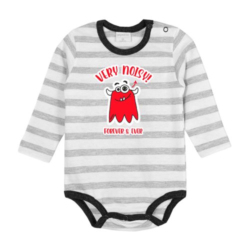 Body rayado con estampa "monstruo"