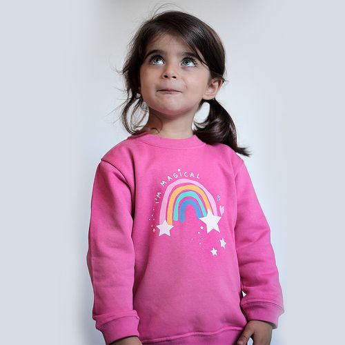 Buzo con estampa "arco iris"